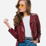 Chaqueta moto piel vegana texturizada
